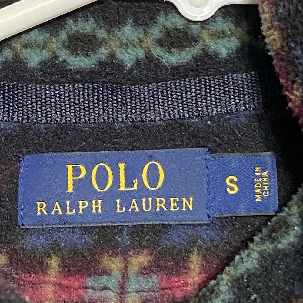 Ralph Lauren Southwestern Aztec Polo Mens S Small Fleece Pullover Sweater Jacket